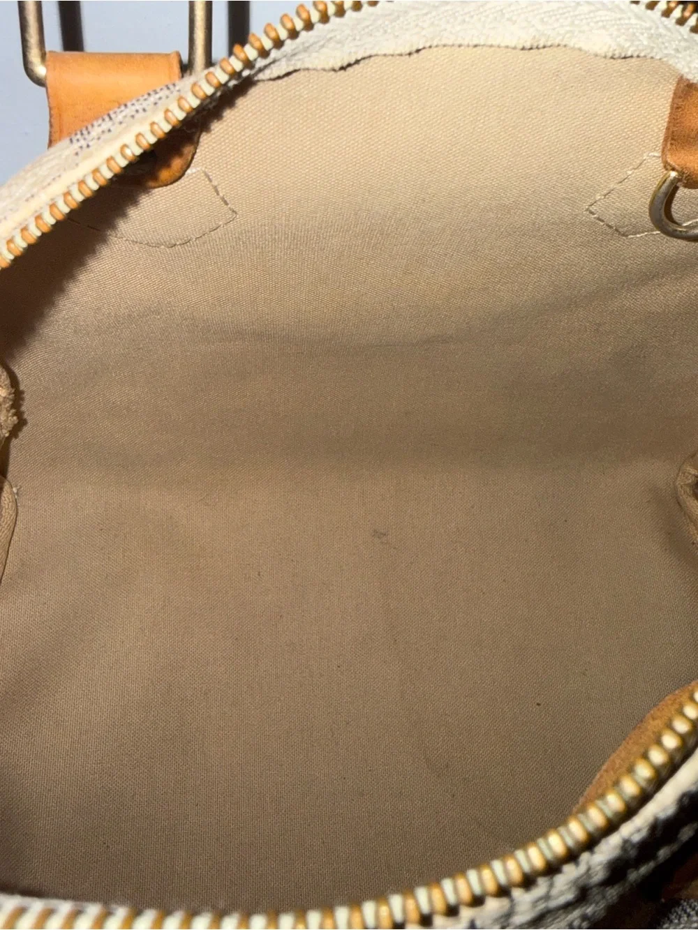 Louis Vuitton Speedy 25 Damier Azur Handbag Boston Bag Authentic